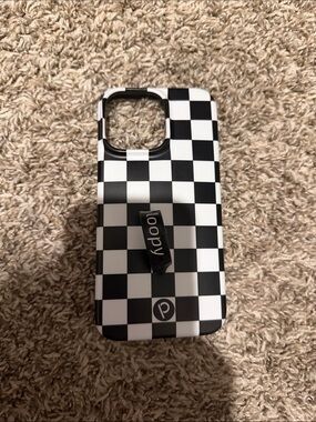Loopy Case Black & White Checkerboard Phone Case with Loop Strap